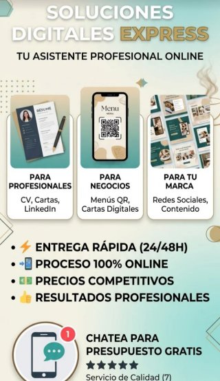 Soluciones Digitales Express: CVs, Menús QR..