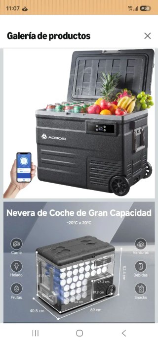 Nevera Portátil AOBOSI 55L Coche