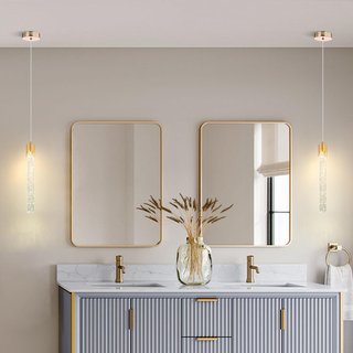 Lámpara Colgante Cristal Oro LED Moderna