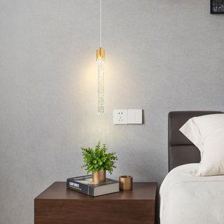 Lámpara Colgante Cristal Oro LED Moderna