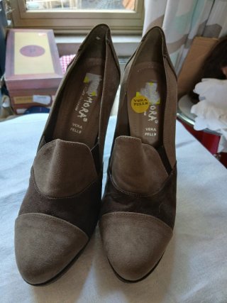 Scarpe Mora donna beige e marrone