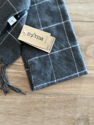 Bufanda S7STAR cuadros gris y blanco