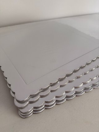 10 Bases Doradas  y Plateadas  Cuadradas
