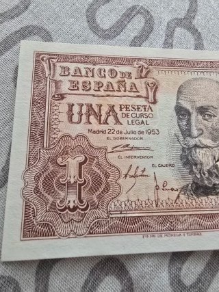 Billete 1 Peseta Banco de España 1953, Madrid, SC.