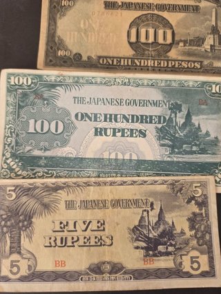 Lote Billetes Japoneses Segunda Guerra Mundial