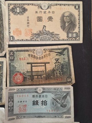 Lote Billetes Japoneses Segunda Guerra Mundial