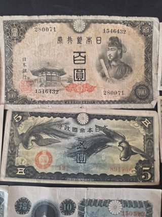 Lote Billetes Japoneses Segunda Guerra Mundial