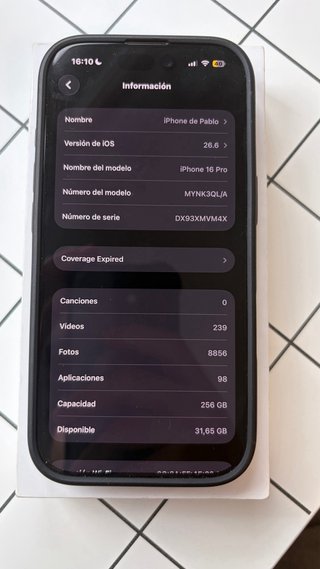 iPhone 16 PRO - 256GB Titanio