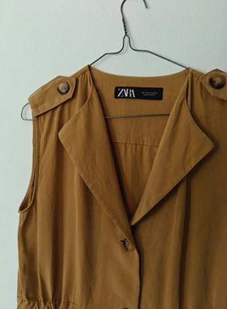Vestido Chaleco Zara Camel Talla S