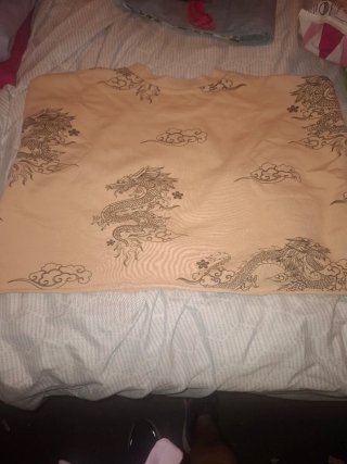 Sudadera crop top dragones beige