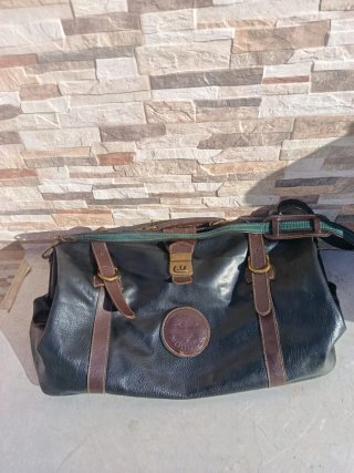 Conjunto Maletas Retro Cuero Negro y Marrón