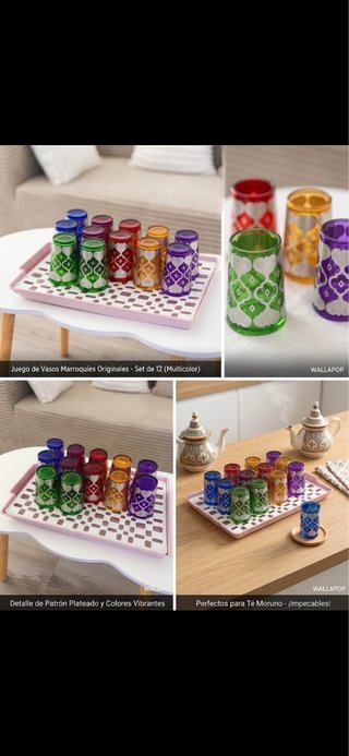 Juego 12 Vasos Marroquíes Multicolor