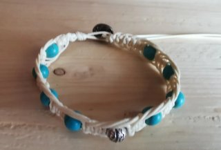 Bracciale Macramè Turchese e Bianco