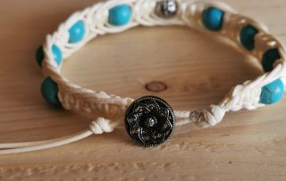 Bracciale Macramè Turchese e Bianco