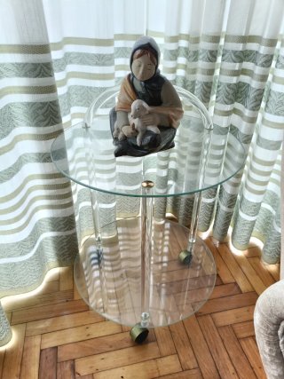 Mesa Rinconera Cristal y Metacrilato