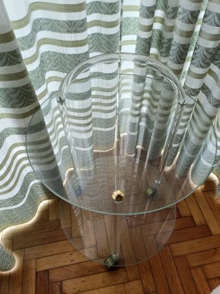 Mesa Rinconera Cristal y Metacrilato