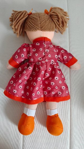 Boneca de Pano Menina com Vestido Floral 50cm