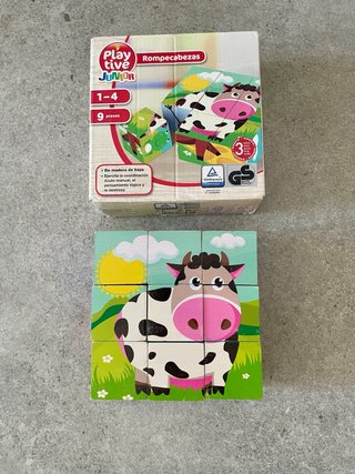 Puzzle Cubos Madera Infantil 9 Piezas