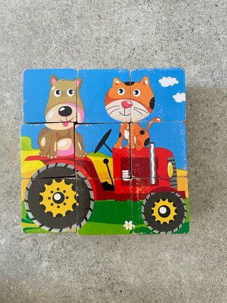 Puzzle Cubos Madera Infantil 9 Piezas