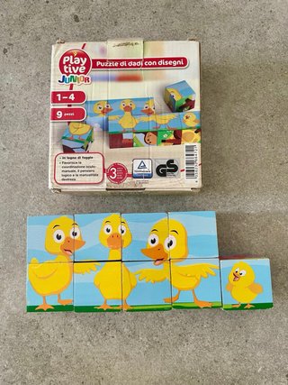 Puzzle Cubos Madera Infantil 9 Piezas