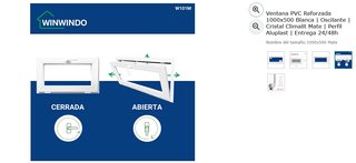 Ventana PVC Climalit 1000x500 Blanca