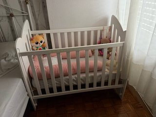 Cuna Mi Cuna rosa y blanco