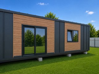 Casa contenedor 40ft aislada 25m + 1 dormitorio
