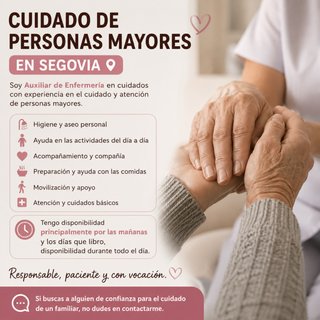 Cuidadora para personas mayores
