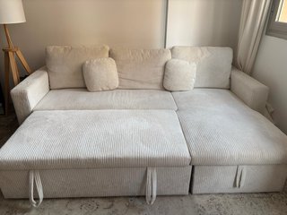 Sofá Cama Chaiselongue Beige