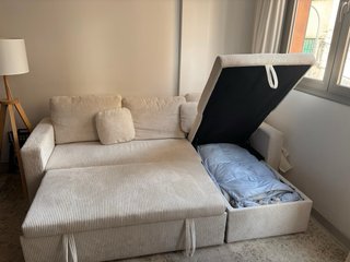 Sofá Cama Chaiselongue Beige
