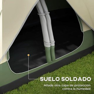Tienda Campaña 2 Habitaciones Plegable Impermeable