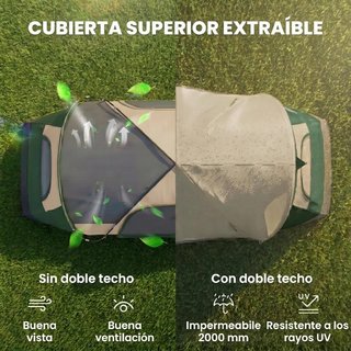 Tienda Campaña 2 Habitaciones Plegable Impermeable