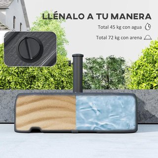 Base Sombrilla con Ruedas Rellenable 72kg/45L