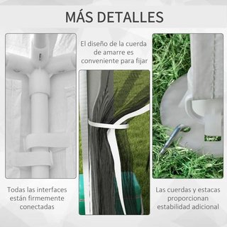 Cenador Exterior 4x3m Mosquiteras Blanco Negro