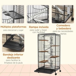 Jaula para Roedores de 6 Niveles con Ruedas