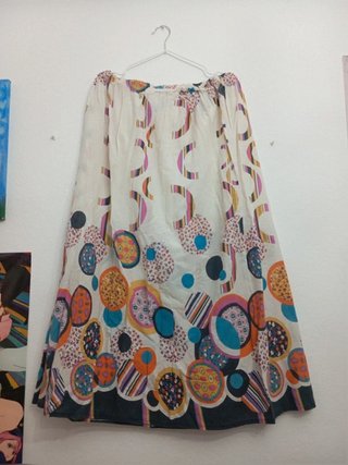 Falda Larga Retro Estampado Geométrico...