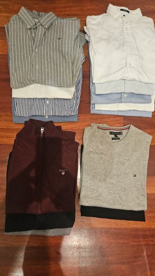 Lote de 10 camisas y 5 jerséis Gant,scalpers, etc