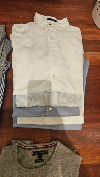 Lote de 10 camisas y 5 jerséis Gant,scalpers, etc