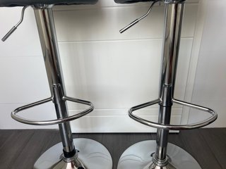 2 Taburetes Cocina Elevables Piel Sintética
