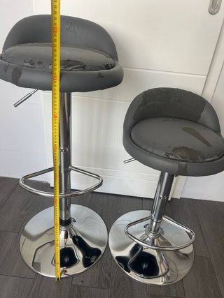2 Taburetes Cocina Elevables Piel Sintética