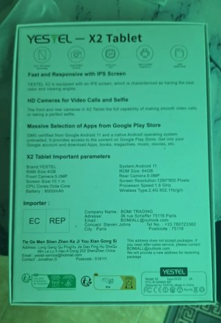 Tablet Yestel X2 Plata/Blanca