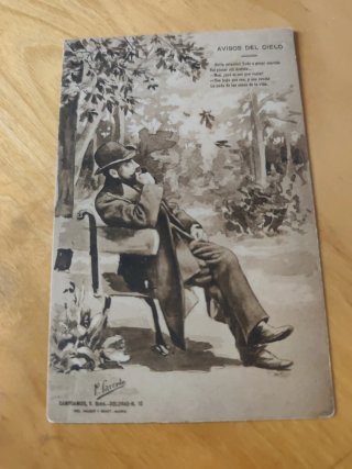 Postal antigua Avisos del Cielo 1900