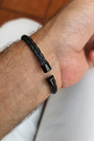 Pulsera trenzada acero hombre