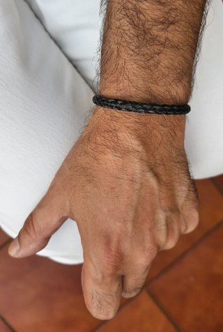 Pulsera trenzada acero hombre
