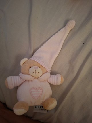 Osito peluche bebé rosa corazón