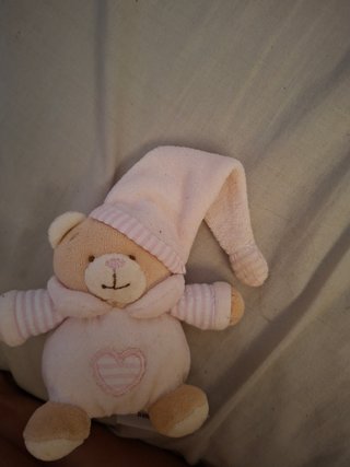 Osito peluche bebé rosa corazón