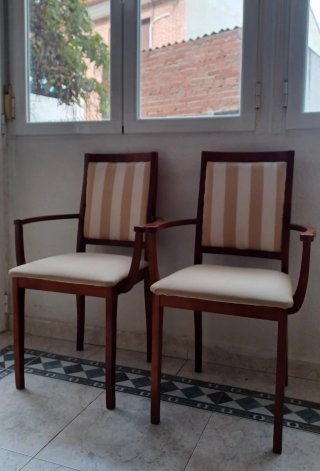 Juego de 2 Sillas de Comedor con Reposabrazos