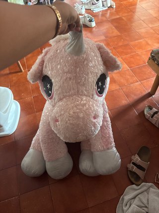 Peluche unicorno rosa glitter