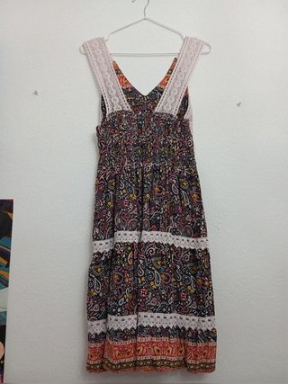 Vestido Largo Boho Chic Paisley con Crochet...