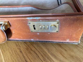 Maletín vintage Loewe piel marrón